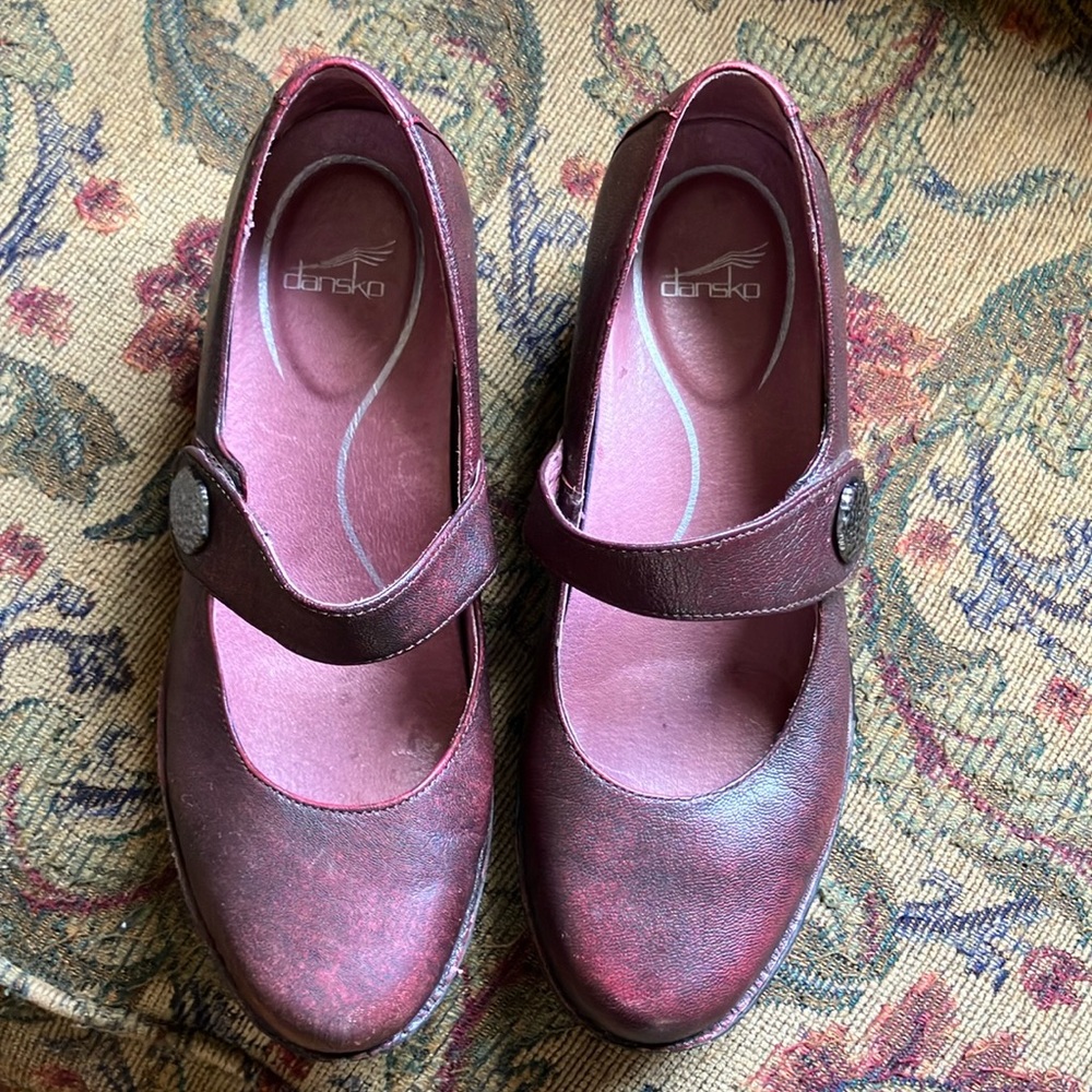 Dansko Mary Jane Wedge Shoes Size 40 (US 9.5-10) EUC